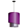 Duolla - Подвесная люстра PARIS 1xE27/15W/230V диаметр 40 см фиолетовый/серебряный
