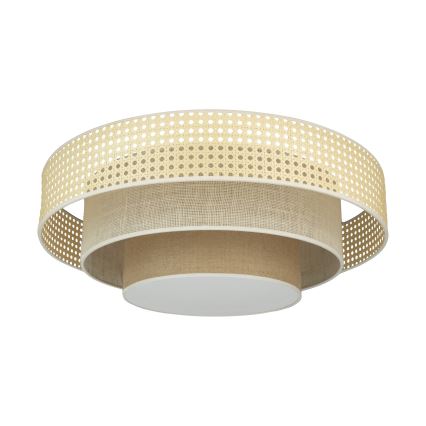 Duolla - Стельовий LED світильник LUNETA LED/26W/230V діаметр 60 см 4000K ротанґ/бежевий/коричневий