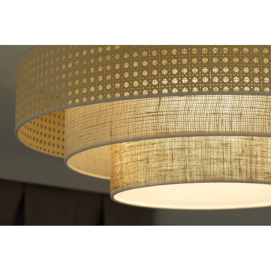 Duolla - Стельовий LED світильник LUNETA LED/26W/230V діаметр 60 см 4000K ротанґ/бежевий/коричневий