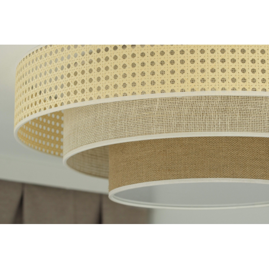 Duolla - Стельовий LED світильник LUNETA LED/26W/230V діаметр 60 см 4000K ротанґ/бежевий/коричневий