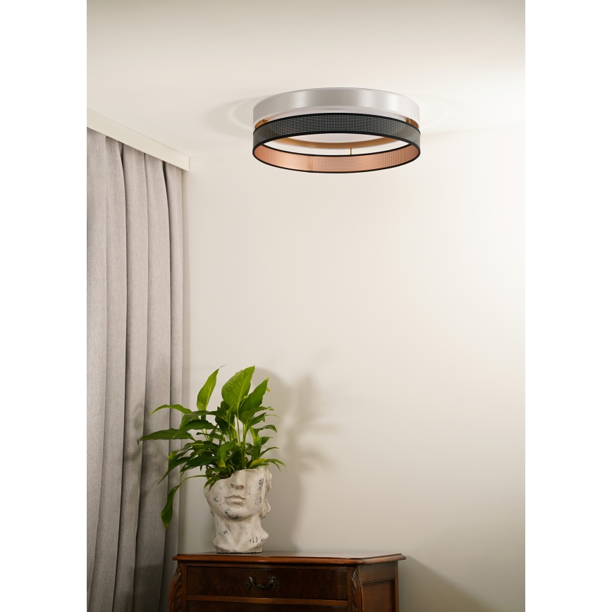 Duolla - Стельовий LED світильник ROLLER DUO SHINY LED/24W/230V діаметр 45 см срібний/чорний