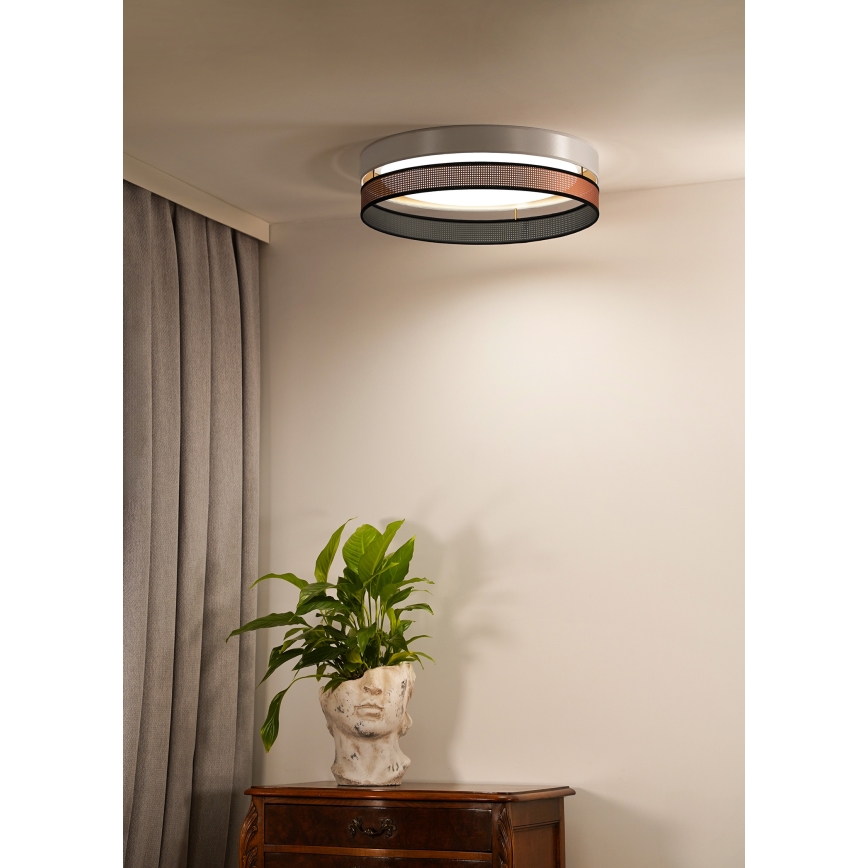 Duolla - Стельовий LED світильник ROLLER DUO SHINY LED/24W/230V діаметр 45 см білий/мідний