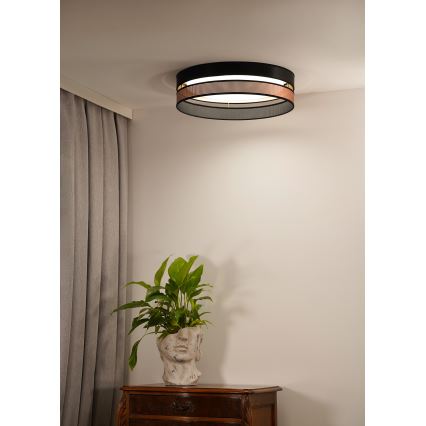 Duolla - Стельовий LED світильник ROLLER DUO SHINY LED/24W/230V діаметр 45 см чорний/мідний