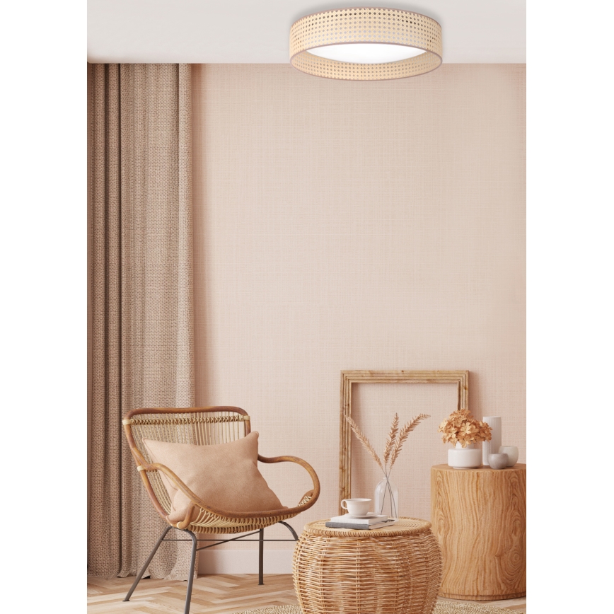 Duolla - Стельовий LED світильник ROLLER LED/24W/230V діаметр 45 см ротанґ