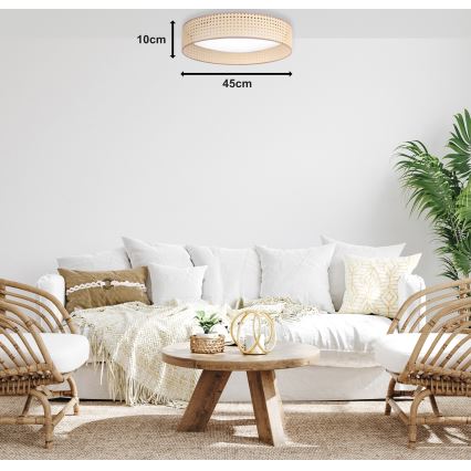 Duolla - Стельовий LED світильник ROLLER LED/24W/230V діаметр 45 см ротанґ