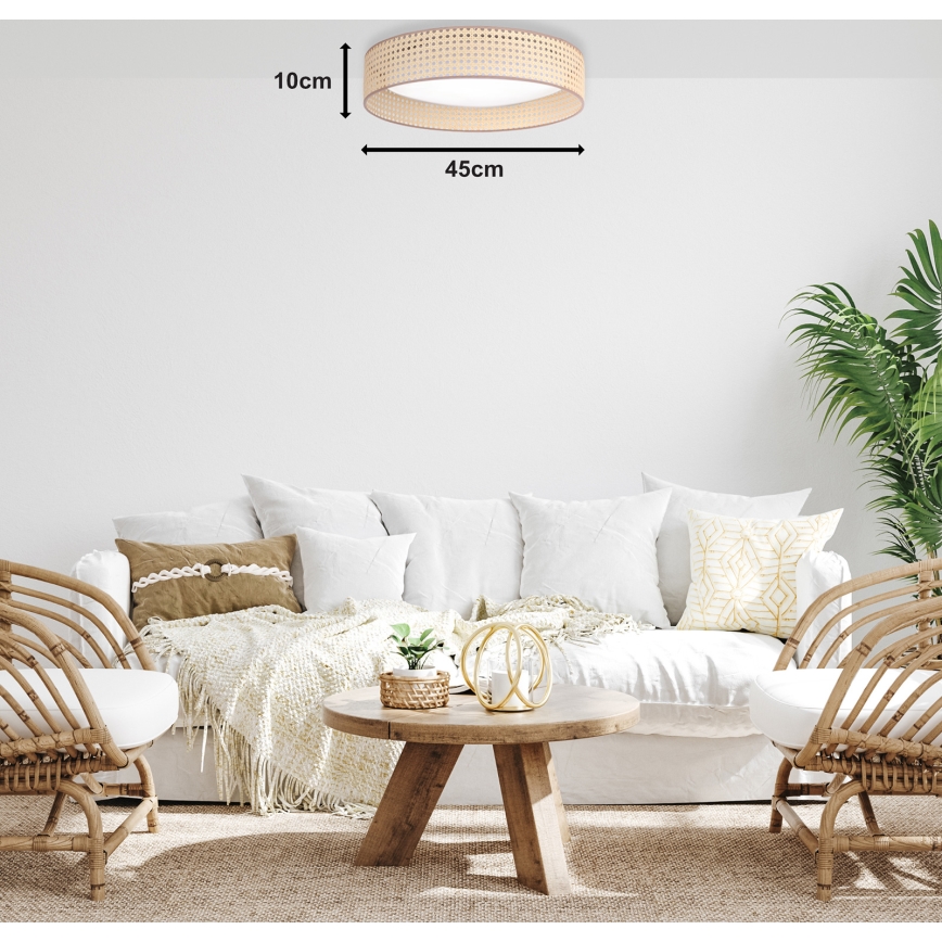 Duolla - Стельовий LED світильник ROLLER LED/24W/230V діаметр 45 см ротанґ