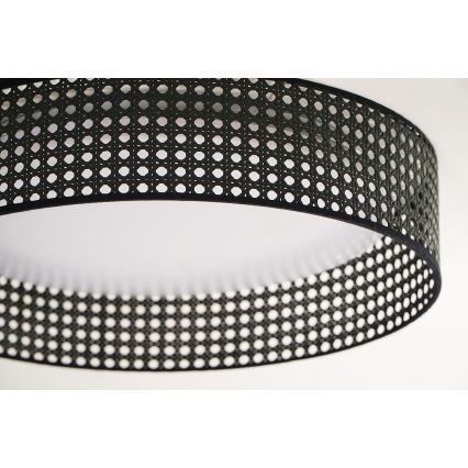 Duolla - Стельовий LED світильник ROLLER RATTAN LED/24W/230V діаметр 45 см чорний