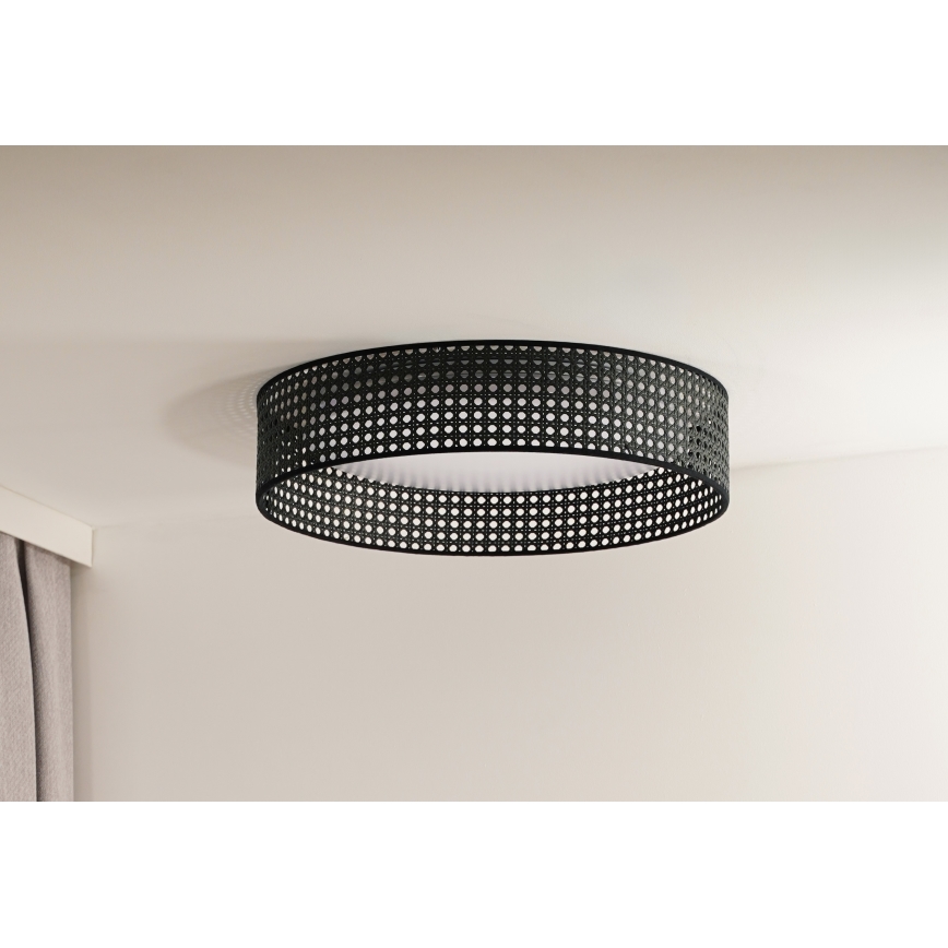 Duolla - Стельовий LED світильник ROLLER RATTAN LED/24W/230V діаметр 45 см чорний