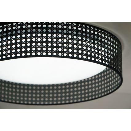 Duolla - Стельовий LED світильник ROLLER RATTAN LED/24W/230V діаметр 45 см чорний