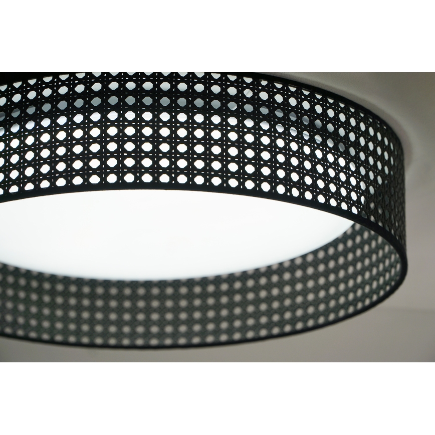 Duolla - Стельовий LED світильник ROLLER RATTAN LED/24W/230V діаметр 45 см чорний
