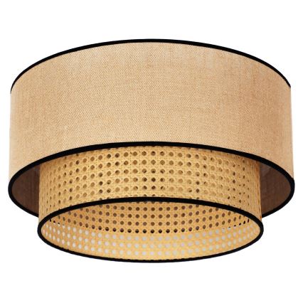 Duolla - Стельовий світильник BOHO 1xE27/15W/230V діаметр 45 см бежевий/ротанґ
