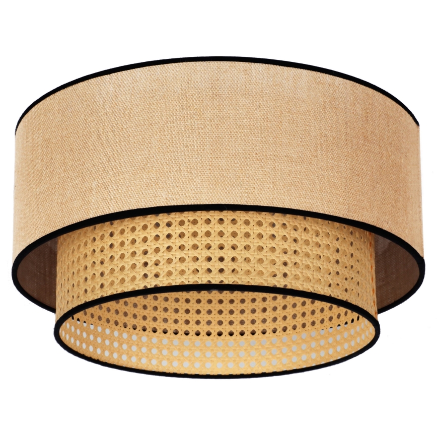 Duolla - Стельовий світильник BOHO 1xE27/15W/230V діаметр 45 см бежевий/ротанґ