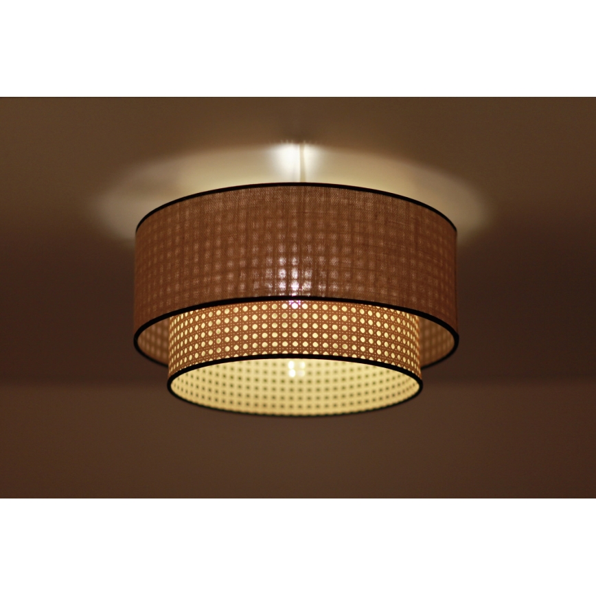 Duolla - Стельовий світильник BOHO 1xE27/15W/230V діаметр 45 см бежевий/ротанґ