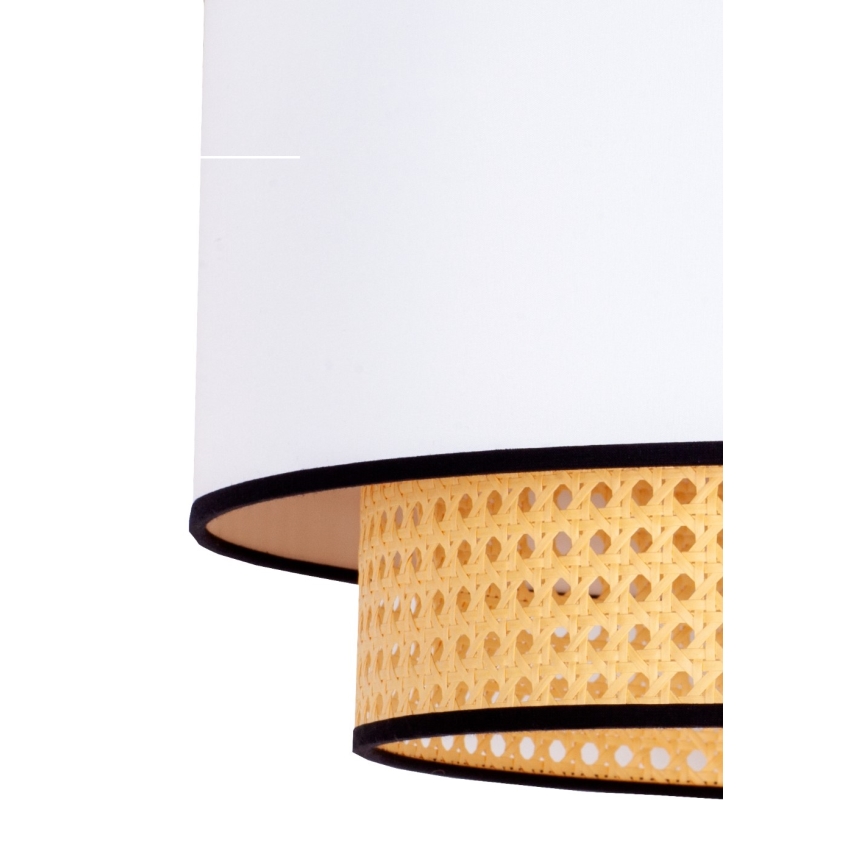 Duolla - Стельовий світильник BOHO 1xE27/15W/230V діаметр 45 см білий/ротанґ