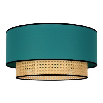 Duolla - Стельовий світильник BOHO 1xE27/15W/230V діаметр 45 см бірюзовий/ротанґ