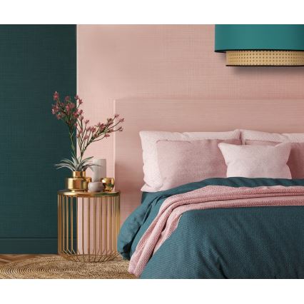 Duolla - Стельовий світильник BOHO 1xE27/15W/230V діаметр 45 см бірюзовий/ротанґ