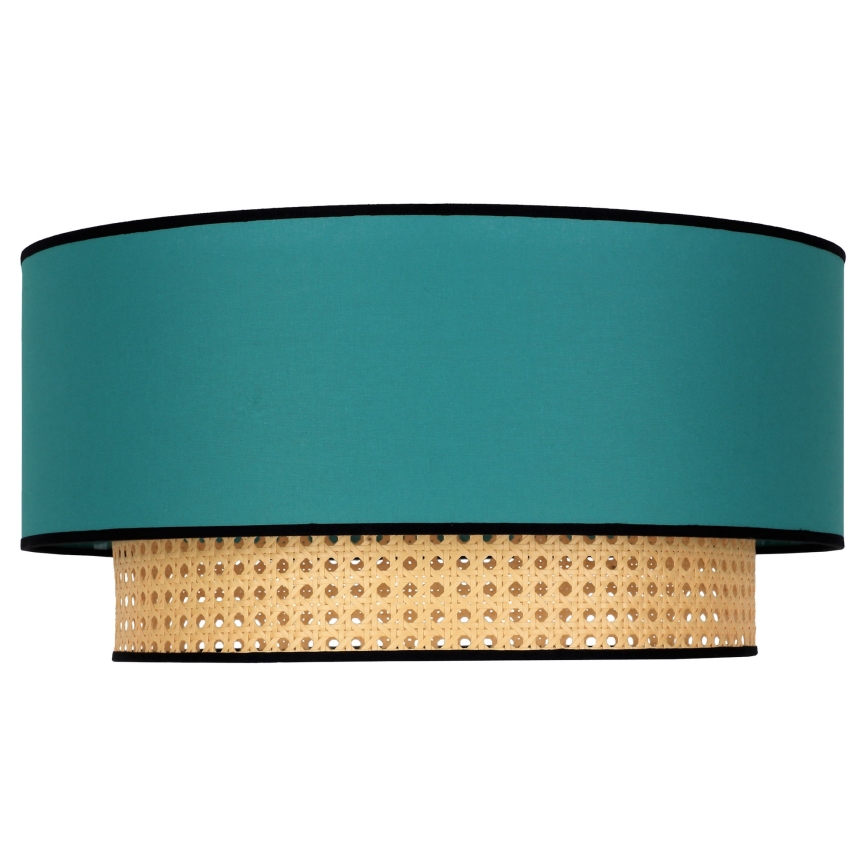 Duolla - Стельовий світильник BOHO 1xE27/15W/230V діаметр 45 см бірюзовий/ротанґ