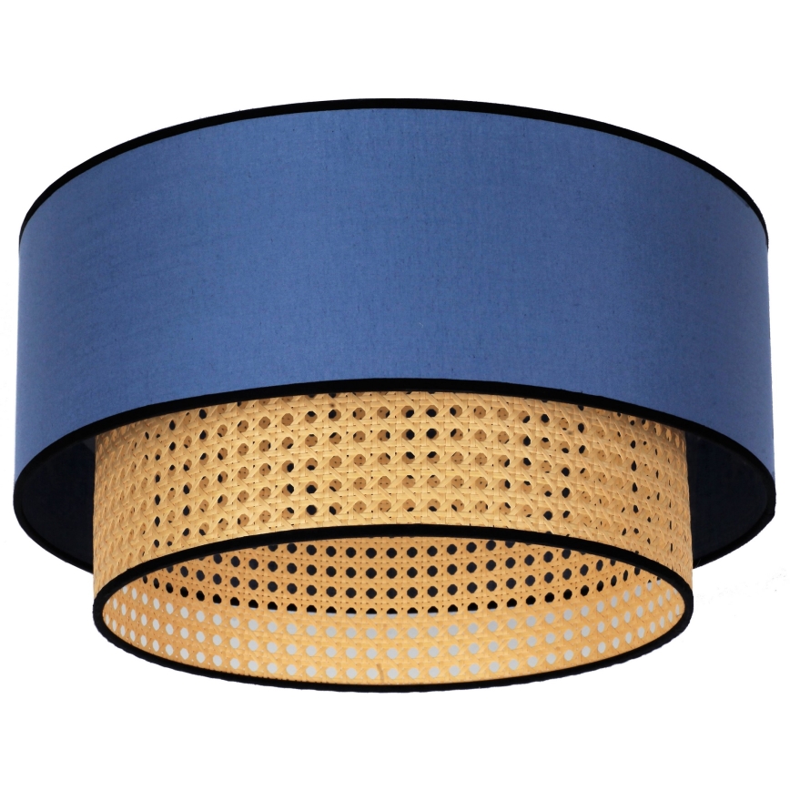 Duolla - Стельовий світильник BOHO 1xE27/15W/230V діаметр 45 см синій/ротанґ