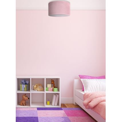 Duolla - Стельовий світильник BRISTOL 1xE27/15W/230V діаметр 45 cm рожевий/білий