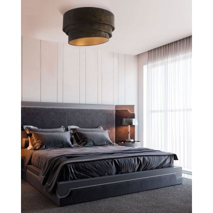 Duolla - Стельовий світильник DEVON 1xE27/40W/230V діаметр 45 см чорний/золотий