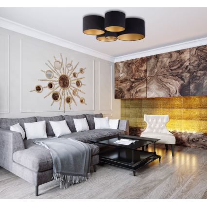 Duolla - Стельовий світильник ROLLER PENTO 5xE27/60W/230V чорний/золотий