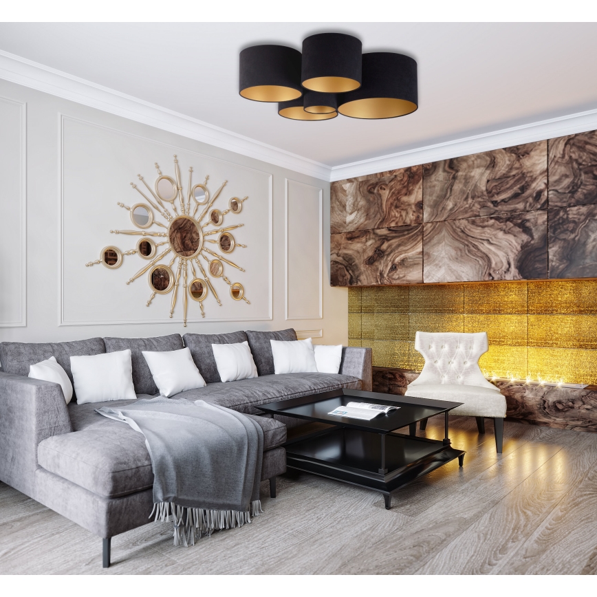 Duolla - Стельовий світильник ROLLER PENTO 5xE27/60W/230V чорний/золотий