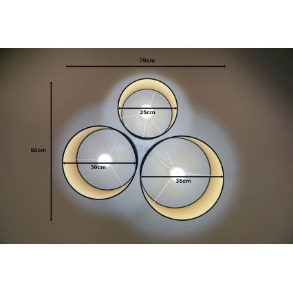 Duolla - Стельовий світильник ROLLER TRIO 3xE27/60W/230V чорний/золотий