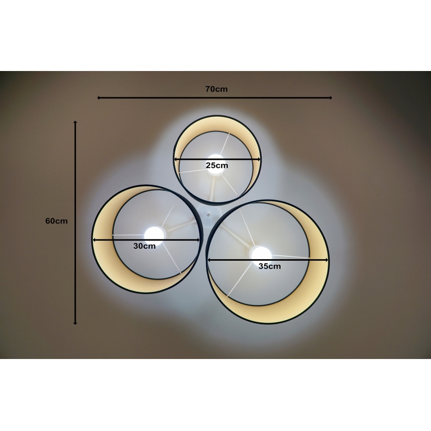 Duolla - Стельовий світильник ROLLER TRIO 3xE27/60W/230V чорний/золотий