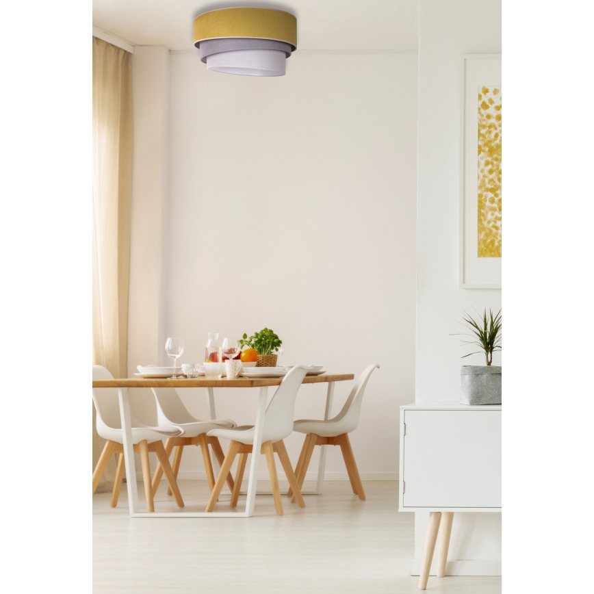 Duolla - Стельовий світильник TRIO 1xE27/15W/230V діаметр 45 cm жовтий/сірий/білий