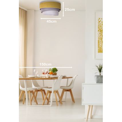 Duolla - Стельовий світильник TRIO 1xE27/15W/230V діаметр 45 cm жовтий/сірий/білий