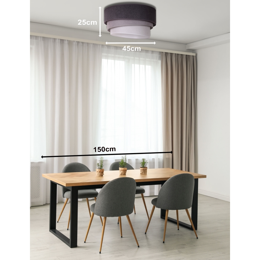 Duolla - Стельовий світильник TRIO 1xE27/15W/230V діаметр 45 см антрацит/сірий/білий