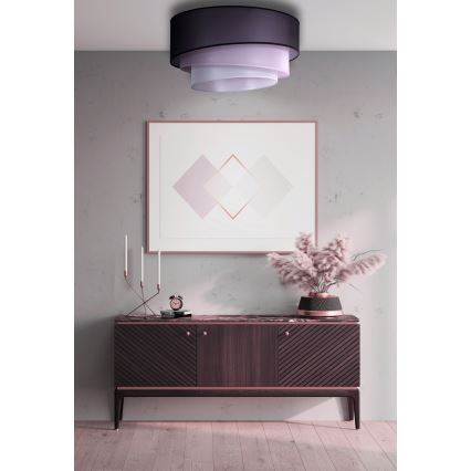 Duolla - Стельовий світильник TRIO 1xE27/15W/230V діаметр 45 см чорний/рожевий/срібний