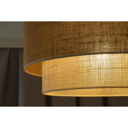 Duolla - Стельовий світильник YUTE BOHO 1xE27/15W/230V діаметр 45 см коричневий/кремовий