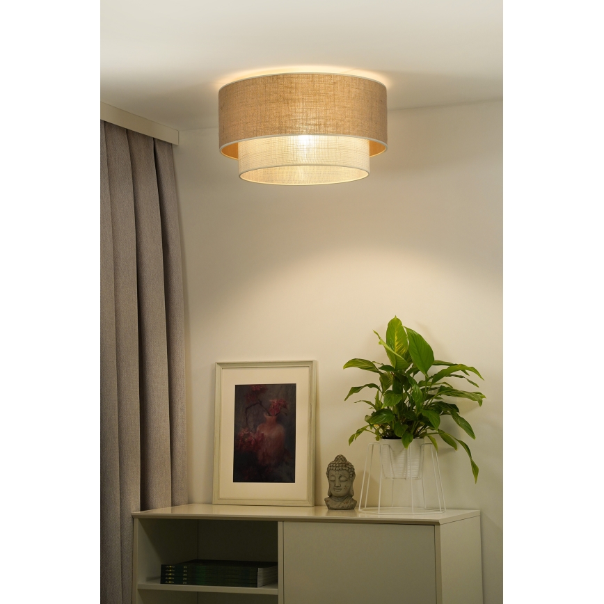 Duolla - Стельовий світильник YUTE BOHO 3xE27/15W/230V діаметр 60 см коричневий/кремовий