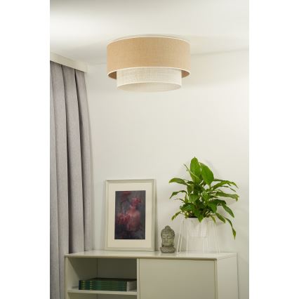 Duolla - Стельовий світильник YUTE BOHO 3xE27/15W/230V діаметр 60 см коричневий/кремовий