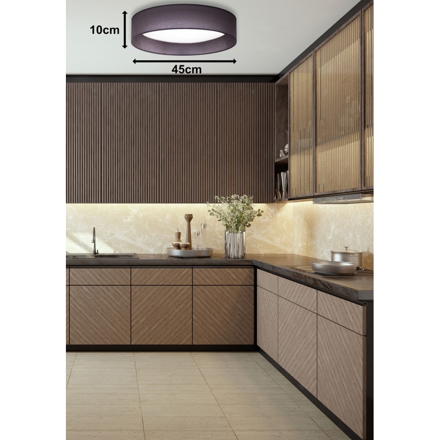 Duolla - Светодиодный потолочный светильник ROLLER LED/24W/230V диаметр 45 см антрацит