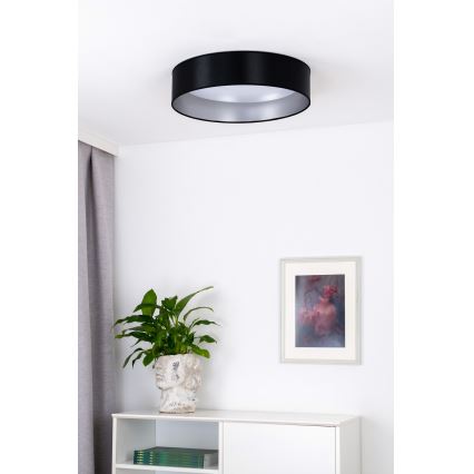 Duolla - Светодиодный потолочный светильник ROLLER LED/24W/230V диаметр 45 см черный/серебристый