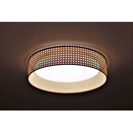Duolla - Светодиодный потолочный светильник ROLLER LED/24W/230V диаметр 45 см ротанг