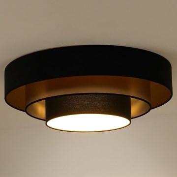 Duolla - Светодиодный потолочный светильник LUNETA LED/26W/230V диаметр 60 см 4000K черный/золотистый