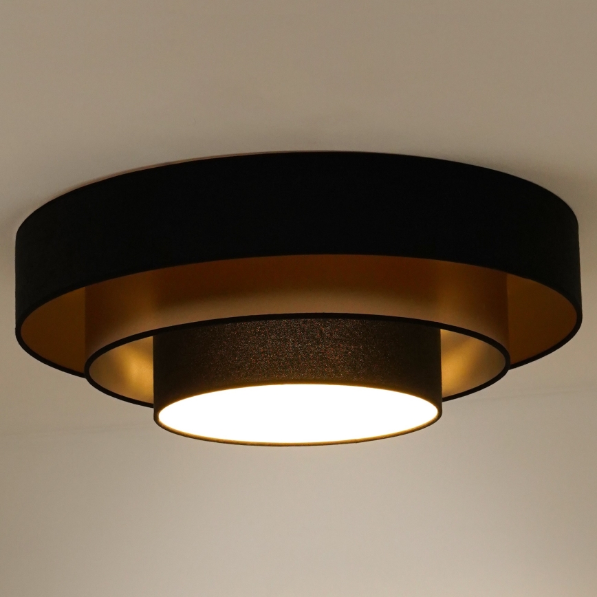 Duolla - Светодиодный потолочный светильник LUNETA LED/26W/230V диаметр 60 см 4000K черный/золотистый
