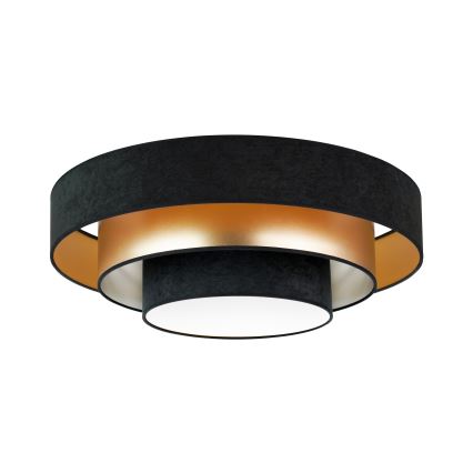 Duolla - Светодиодный потолочный светильник LUNETA LED/26W/230V диаметр 60 см 4000K черный/золотистый