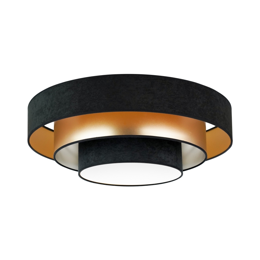 Duolla - Светодиодный потолочный светильник LUNETA LED/26W/230V диаметр 60 см 4000K черный/золотистый