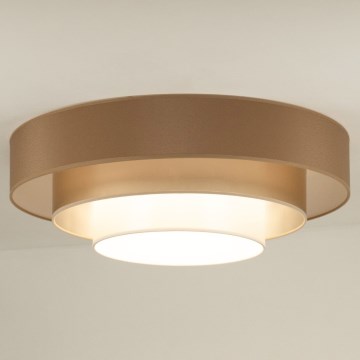 Duolla - Светодиодный потолочный светильник LUNETA LED/26W/230V диаметр 60 см 4000K коричневый/золотистый/белый