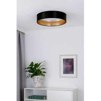 Duolla - Светодиодный потолочный светильник ROLLER LED/24W/230V диаметр 45 см черный/золотистый