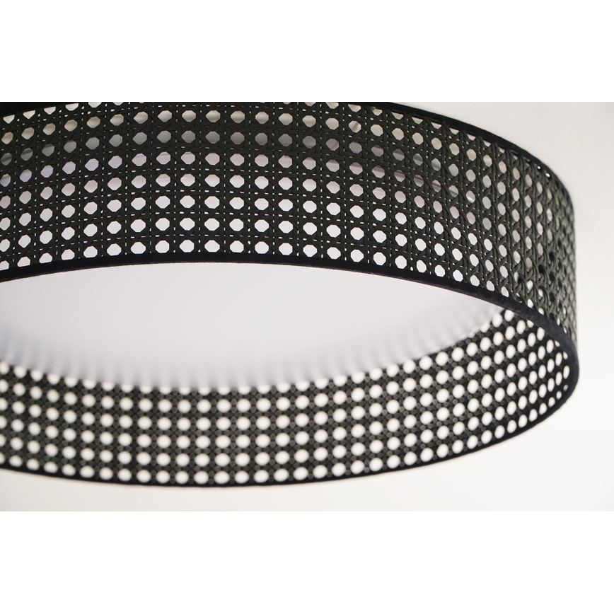 Duolla - Светодиодный потолочный светильник ROLLER RATTAN LED/24W/230V диаметр 45 см черный