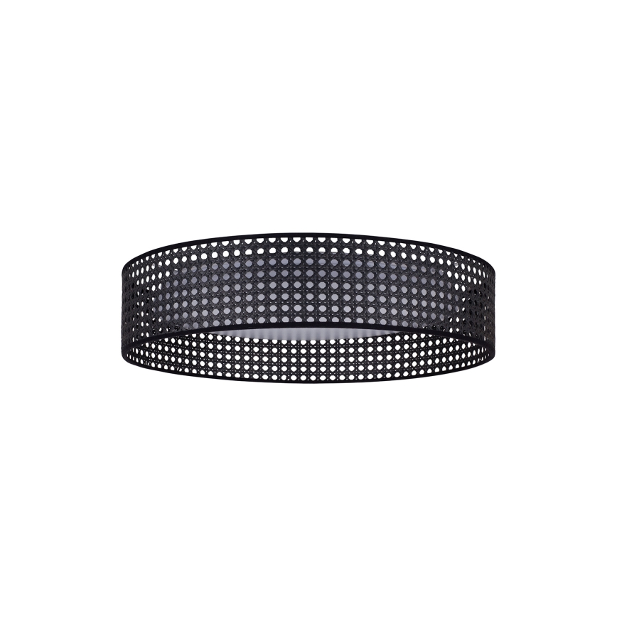 Duolla - Светодиодный потолочный светильник ROLLER RATTAN LED/24W/230V диаметр 45 см черный