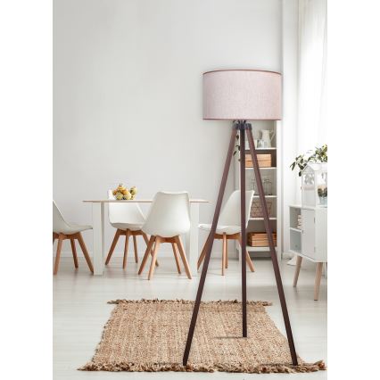 Duolla - Торшер 1xE27/60W/230V диаметр 44 см бежевый/коричневый