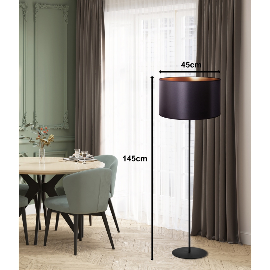 Duolla - Торшер CANNES 1xE27/15W/230V диаметр 45 см черный/медный