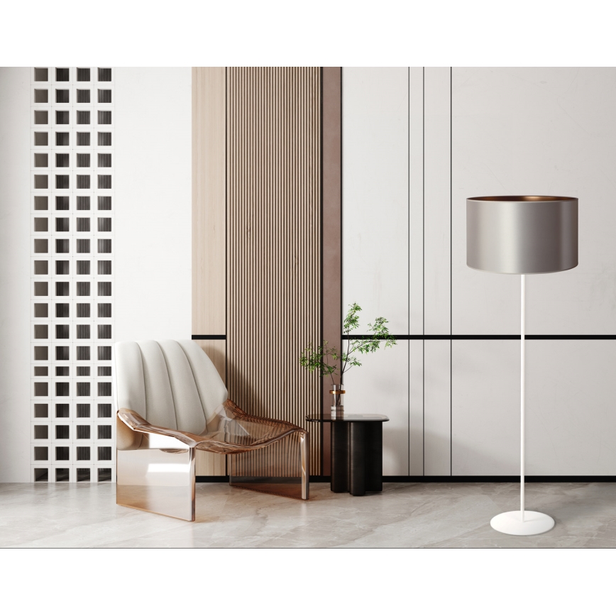 Duolla - Торшер CANNES 1xE27/15W/230V діаметр 45 см срібний/мідний/білий