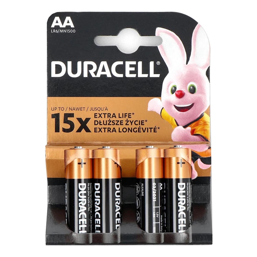 Duracell - 4 шт. Лужна батарейка Basic LR06/AA 1,5V 2650 mAh